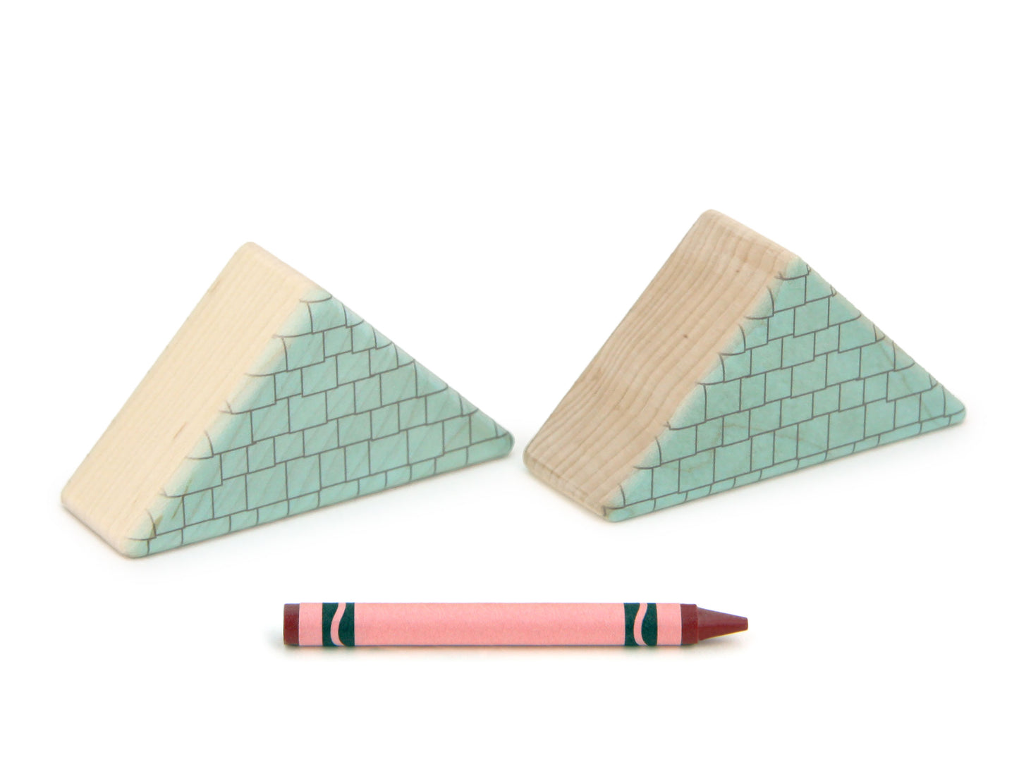 LIMITED! 2x2 Triangle Aqua Shingle Roof 2 pc. Double-Sided Building Blocks