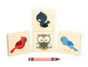 LIMITED!  Autumn Bird Friends 4 pc. Gem Block Set