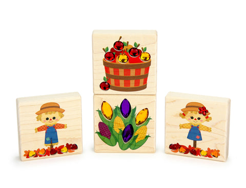 LIMITED! Autumn Harvest Friends 4 pc. Gem Block Set