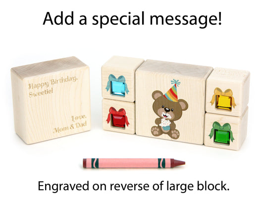 5 pc. Party Bear Gem Message Blocks