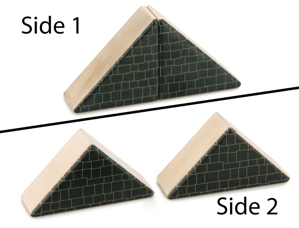 LIMITED! 2x2 Black Shingle Roof 2 pc. Double-Sided Triangle Building Blocks