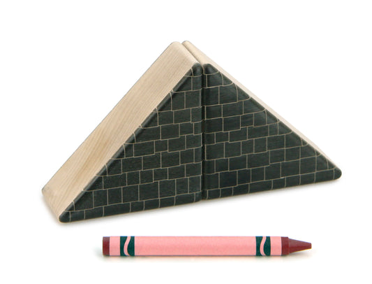 LIMITED! 2x2 Black Shingle Roof 2 pc. Double-Sided Triangle Building Blocks