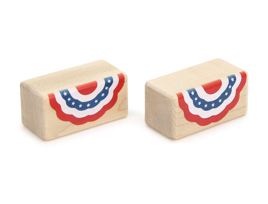 LIMITED! Patriotic Bunting 2 pc. Block Set