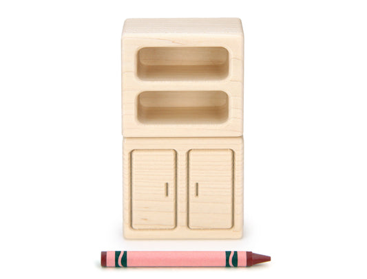 Cabinet & Shelf Set - Natural - 1:12 Scale Furniture Solid Maple Block
