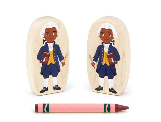 Blue Colonial Statesman - 3.25" Double-sided 1:24 Scale Maple Figure