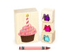 4 pc. Pink & Chocolate Cupcake Gem Message Blocks