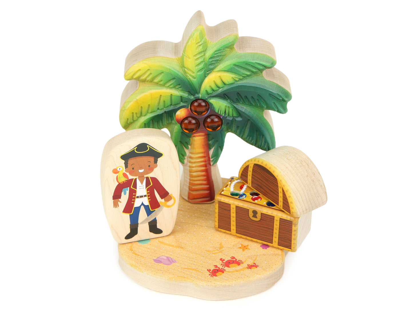 LIMITED! Carved Palm Tree Maple Building Block