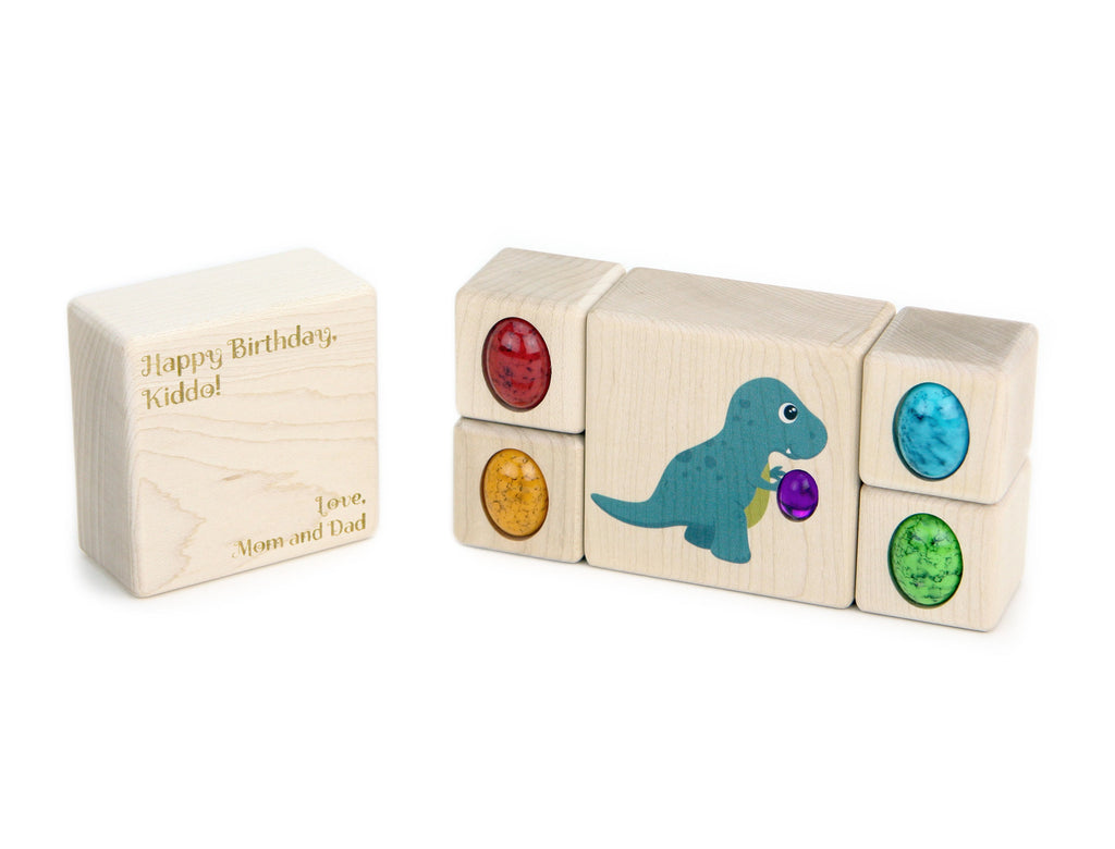 5 pc. T-Rex Dinosaur Gem Message Blocks