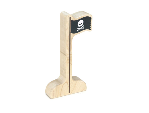 LIMITED! Pirate Flag Pole Maple Building Block