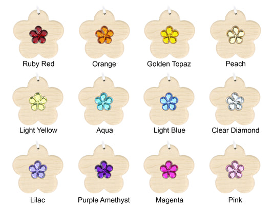 Flower Choose-your-own Gem Solid Maple Ornament