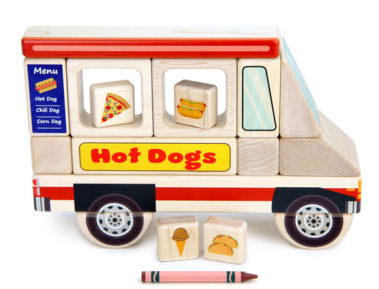 LIMITED! Food Truck 20 pc. Maple Building Block Set