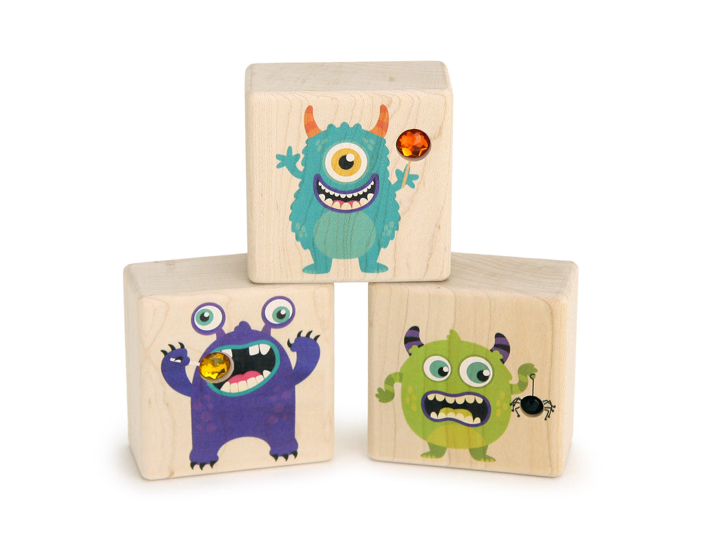 LIMITED! Halloween Monsters 3 pc. Gem Block Set