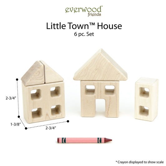 6 pc. Little Town Blocks House Set
