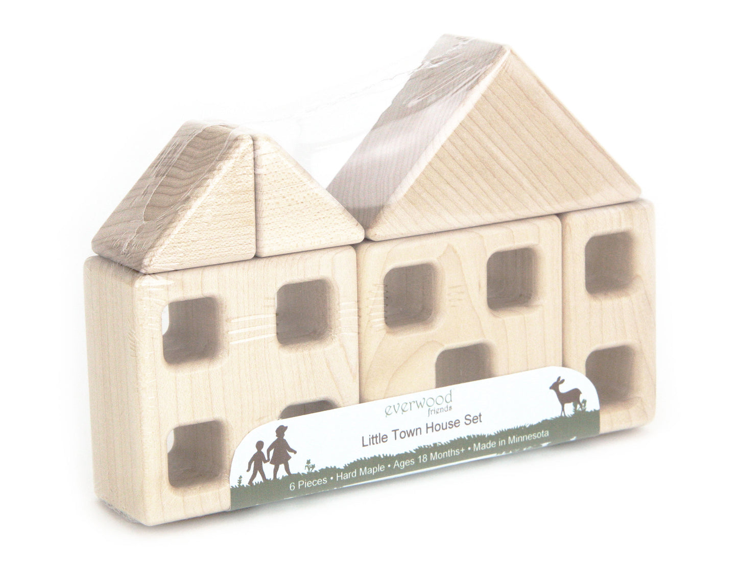6 pc. Little Town Blocks House Set