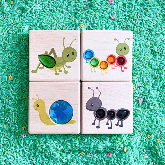 LIMITED! Little Bug Friends 4 pc. Gem Block Set