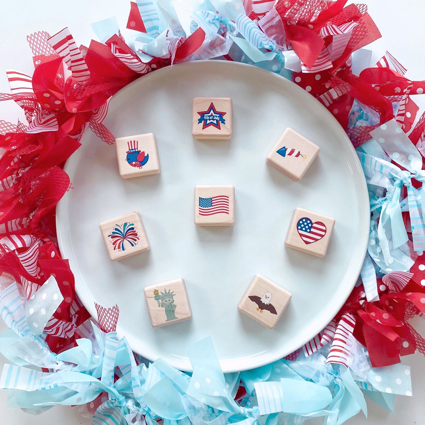 LIMITED! Little Patriotic Friends 8 pc. Building Block Set