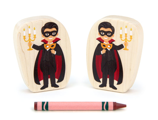 Masked Man - 3.25" Double-sided 1:24 Scale Maple Figure