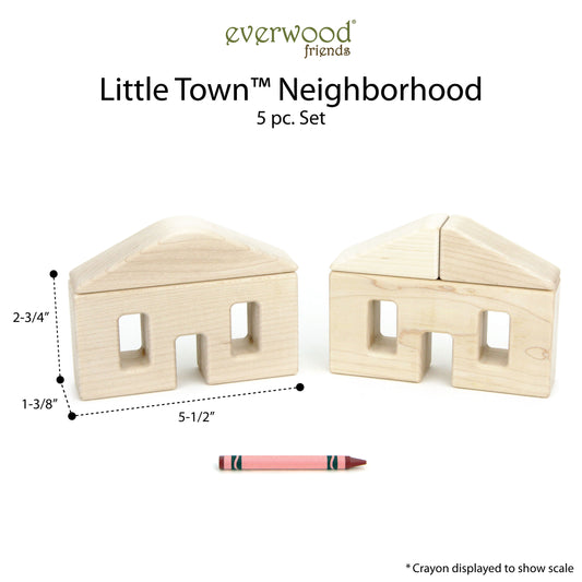 5 pc. Little Town Blocks Neighborhood Set