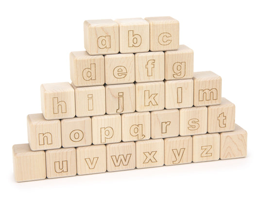 28 pc. Outline Lowercase Engraved Alphabet Blocks
