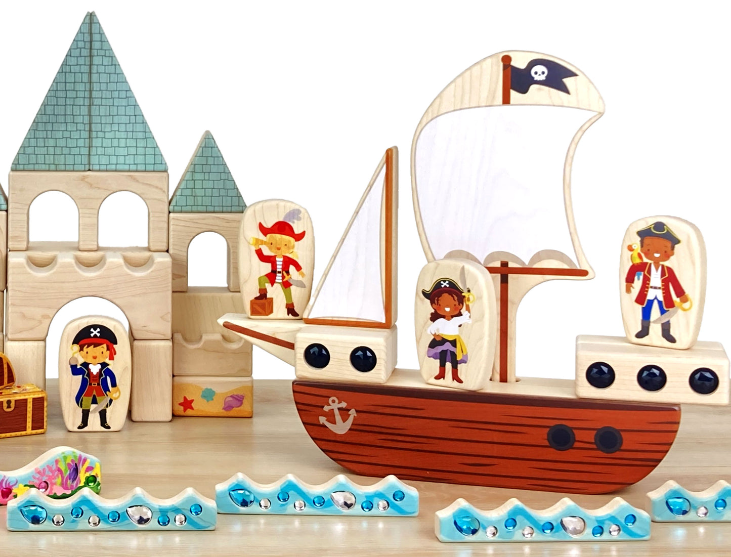 LIMITED! Sandcastle 22 pc. Maple Building Block Set