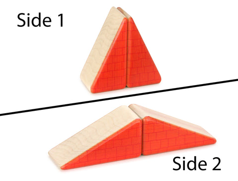 LIMITED! 2x1 Red Shingle Roof 2 pc. Double-Sided Triangle Building Blocks