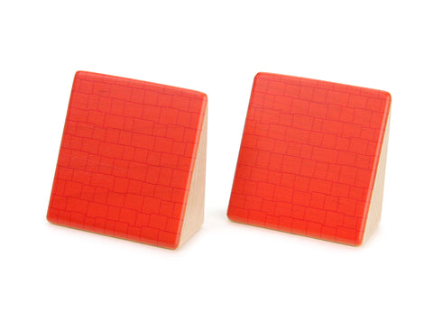 LIMITED! 2x2 Red Shingle Roof 2 pc. Slant Building Blocks