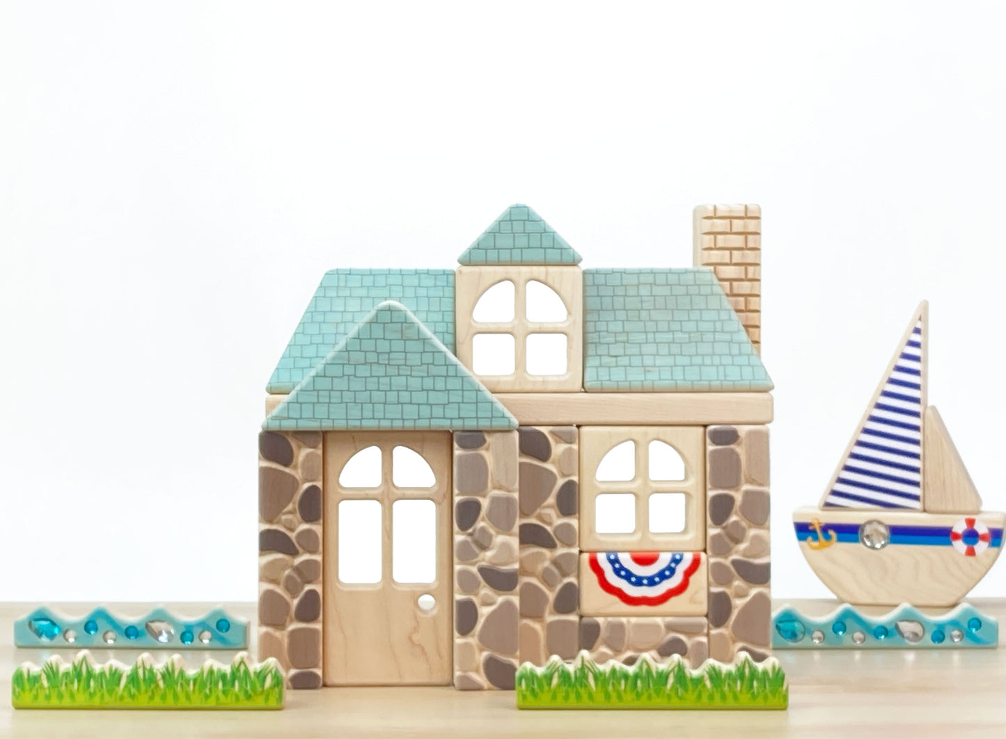LIMITED! Patriotic Bunting 2 pc. Block Set