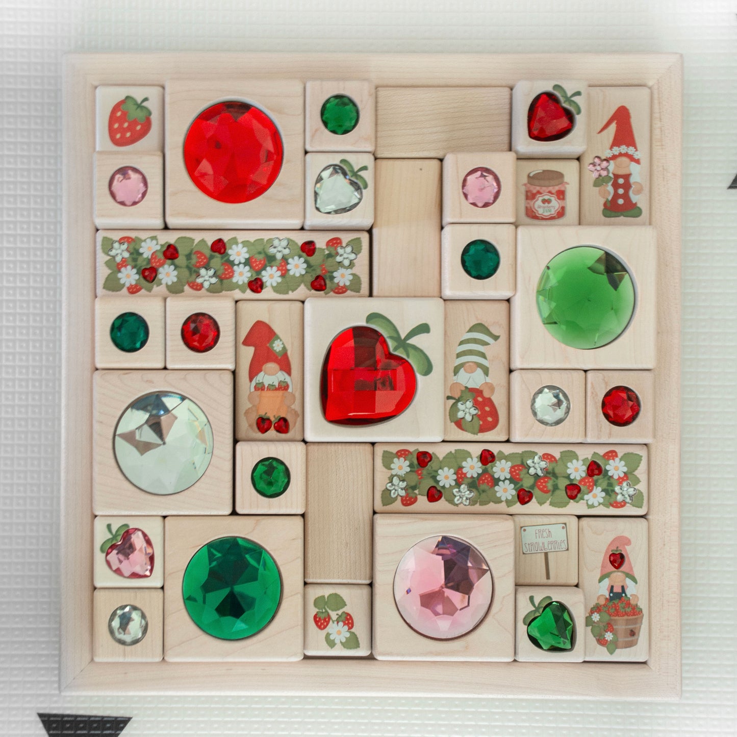 LIMITED! Strawberry Patch 2 pc. Gem Blocks