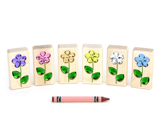 LIMITED! Pastel Summer Flowers 6pc. Gem Blocks