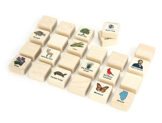 Illinois Wooden Matching Game - 24 pc Set