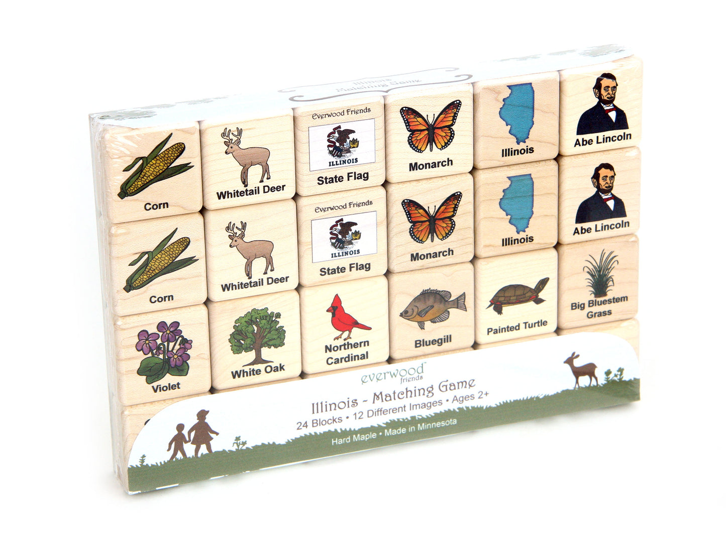 Illinois Wooden Matching Game - 24 pc Set