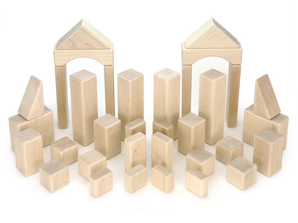 34 pc. Jr. Builder Set Maple Building Blocks