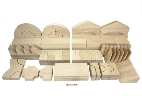 151 pc Classroom Set Maple Unit Blocks