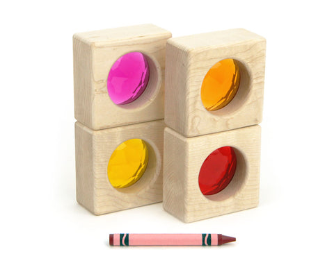 4 pc. Warm Color See-Through Window Gem Blocks