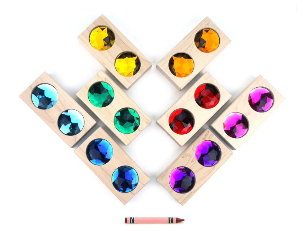 8 pc. Large Bright Double Gem Blocks