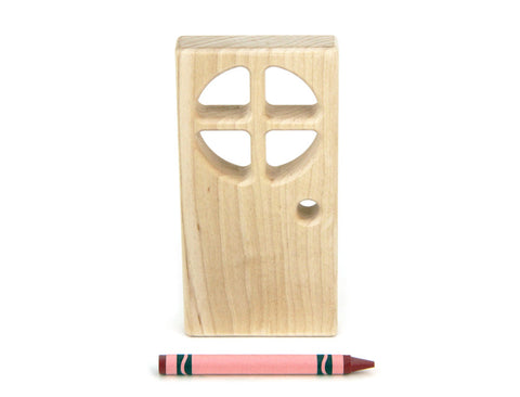 4x2 Round-Paned-Window Door Unit Building Block