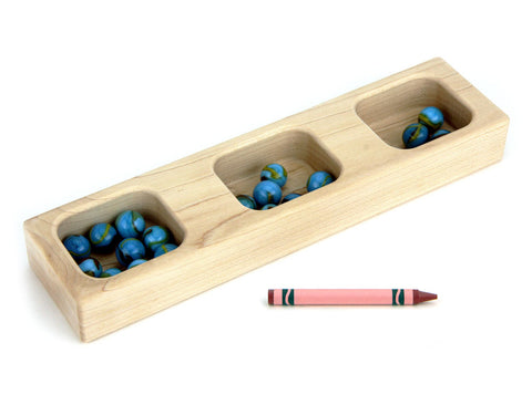 Solid Maple 3-Section Loose Parts Holder