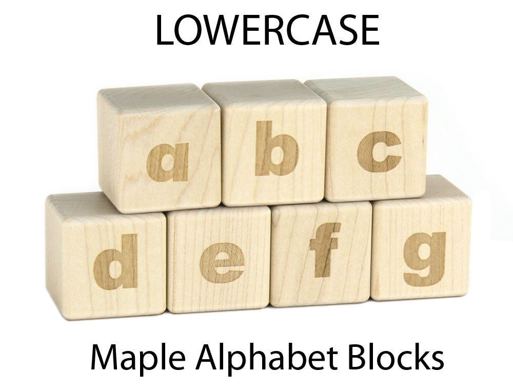 28 pc. Lowercase Engraved Alphabet Blocks