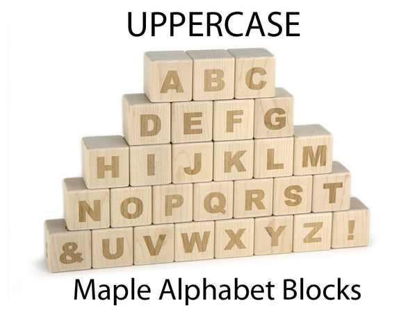 28 pc Solid Maple Wood American Sign Language Alphabet Blocks