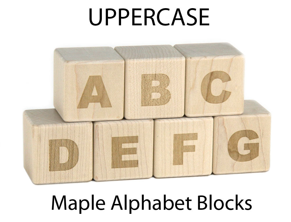 28 pc. Uppercase Engraved Alphabet Blocks
