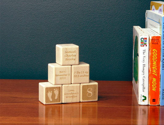 Personalized Baby Birth Announcement Blocks