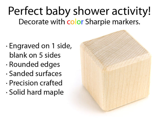 28 pc. Alphabet Blocks Baby Shower Activity Kit with Sharpies