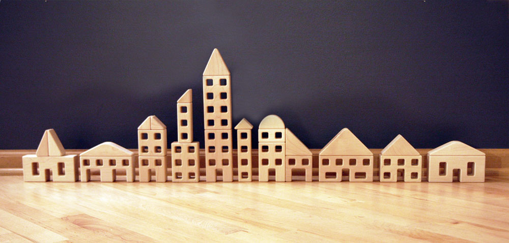 28 pc. Little Town Blocks Complete Set