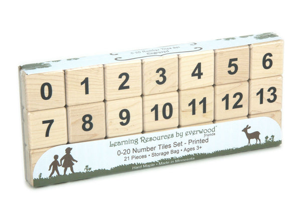 21 pc. Printed Maple Number Tiles 0-20 – Everwood Friends 21 pc. Printed Maple Number Tiles 0-20 – Everwood Friends