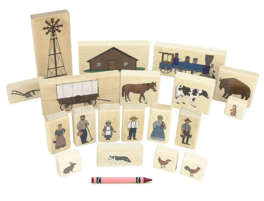 Prairie Friends 19 pc. Maple Building Blocks