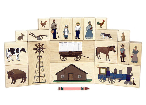 Prairie Friends 19 pc. Maple Building Blocks