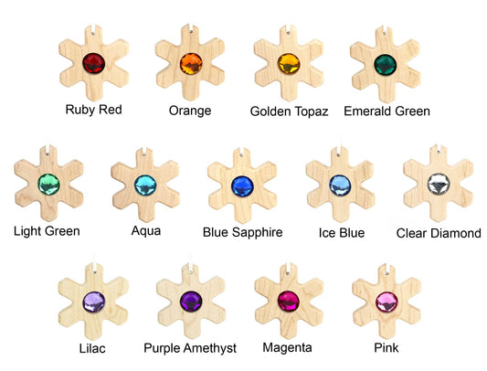 Snowflake Choose-your-own Gem Solid Maple Ornament