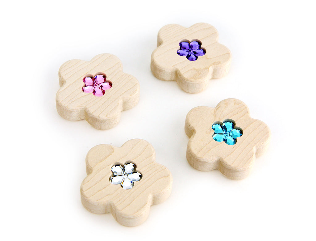 Pastel Flower Gem 4 pc. Sensory Stacker Maple Block Set