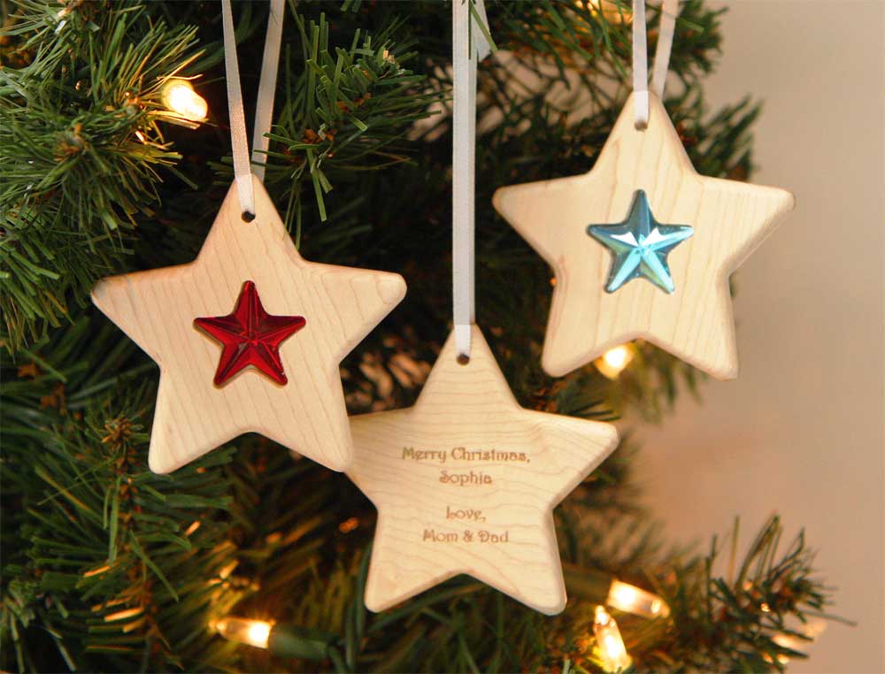 Star Choose-your-own Gem Solid Maple Ornament