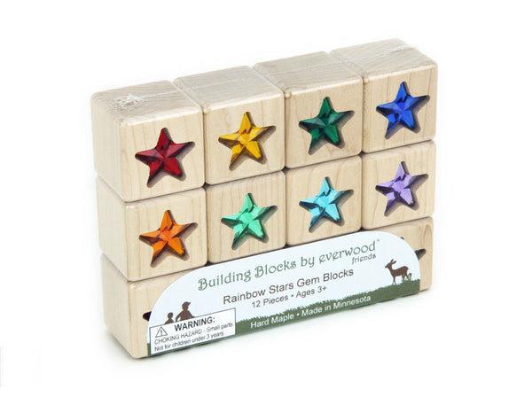 12 pc Rainbow Stars Gem Blocks - Everwood Friends